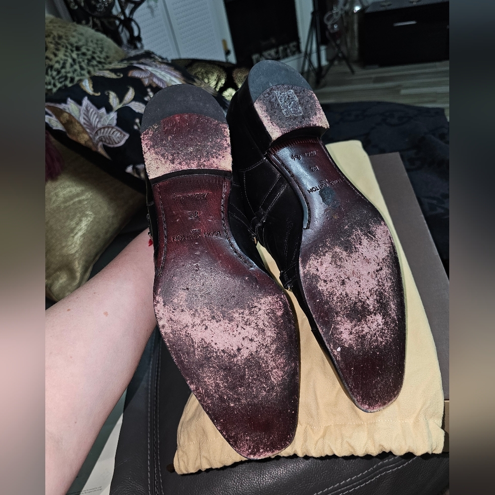 Louis Vuitton Mens Black LV Logo Equinox Shoes Derby Size: 8.5 - Picture 5 of 10